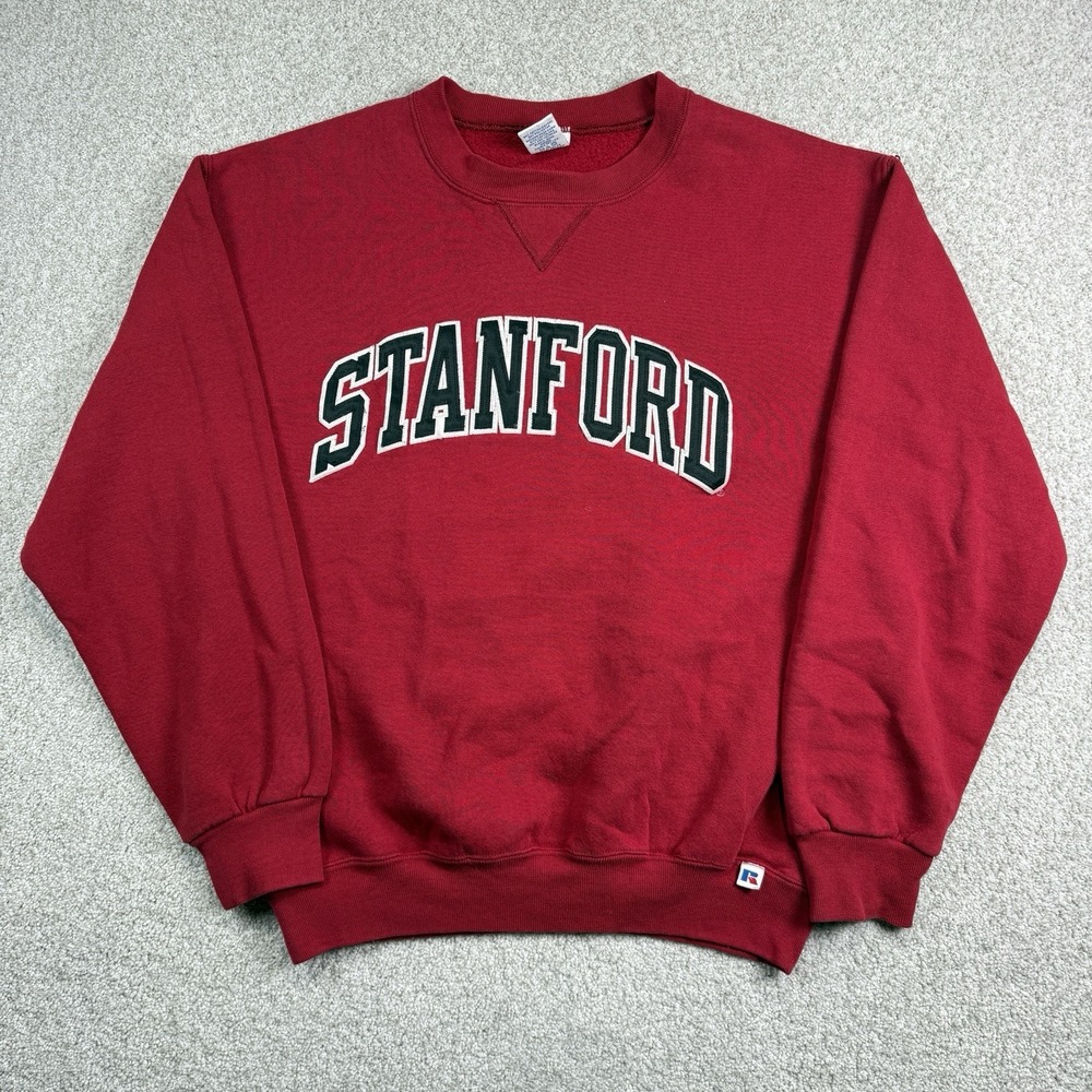 VINTAGE Stanford Cardinal Sweatshirt Mens Med Russell Athletic Crewneck Sewn 90s